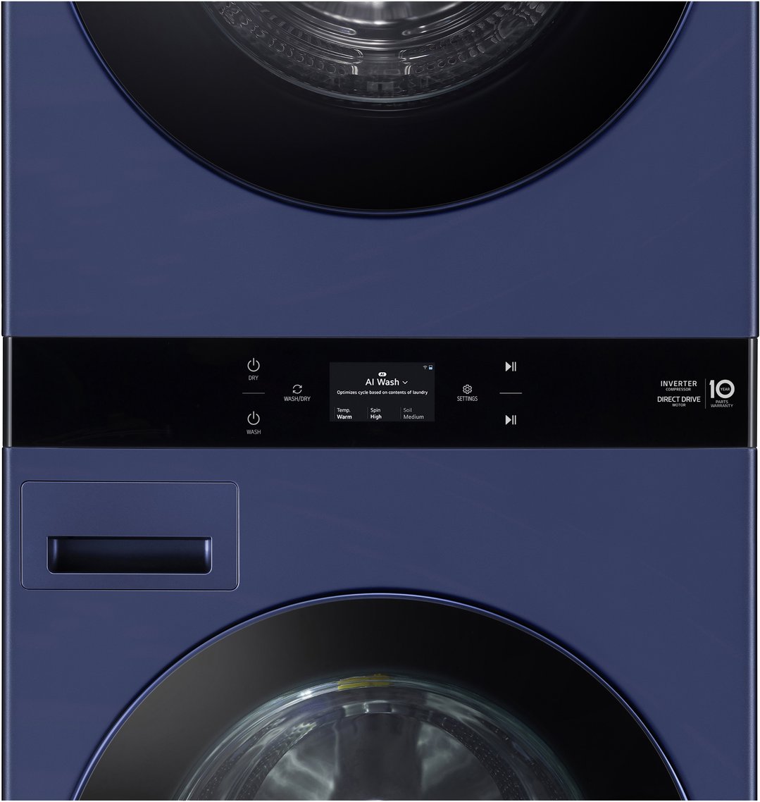 LG AI WashTower™ 19/10kg All-In-One Stacked Washer Dryer - Blue WWT-1910BLX