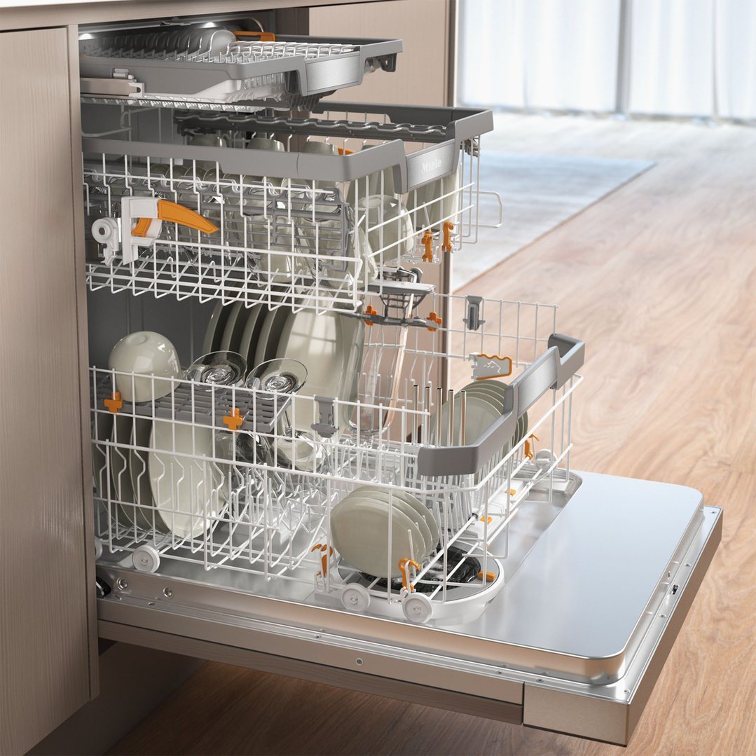 Miele 60cm XXL Semi-Integrated Dishwasher with AutoOpen Drying and PowerDisk Obsidian Black Fascia G7719SCIXXLOBSW