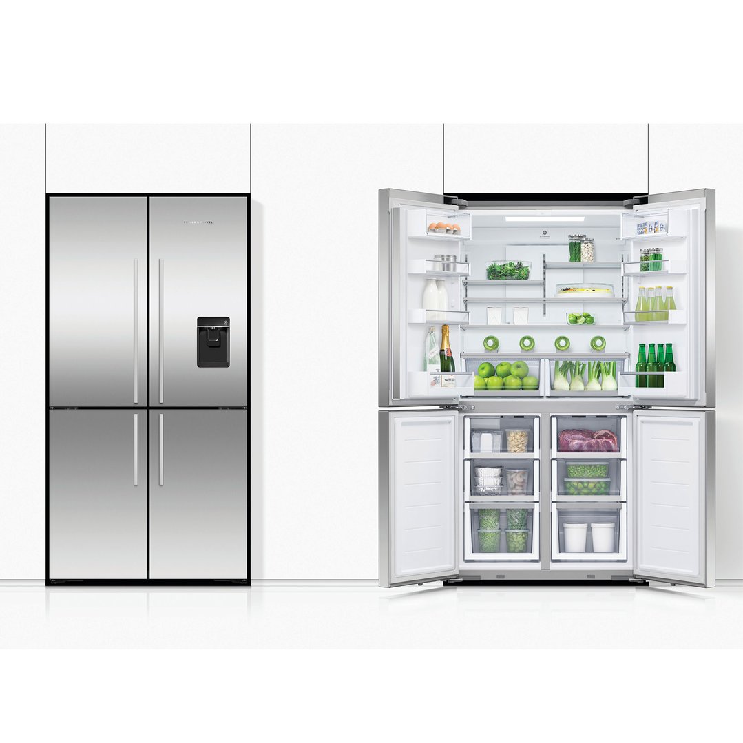 Fisher & Paykel 538L Series 7 Quad Door Refrigerator Freezer, Ice & Water RF605QDUVX2