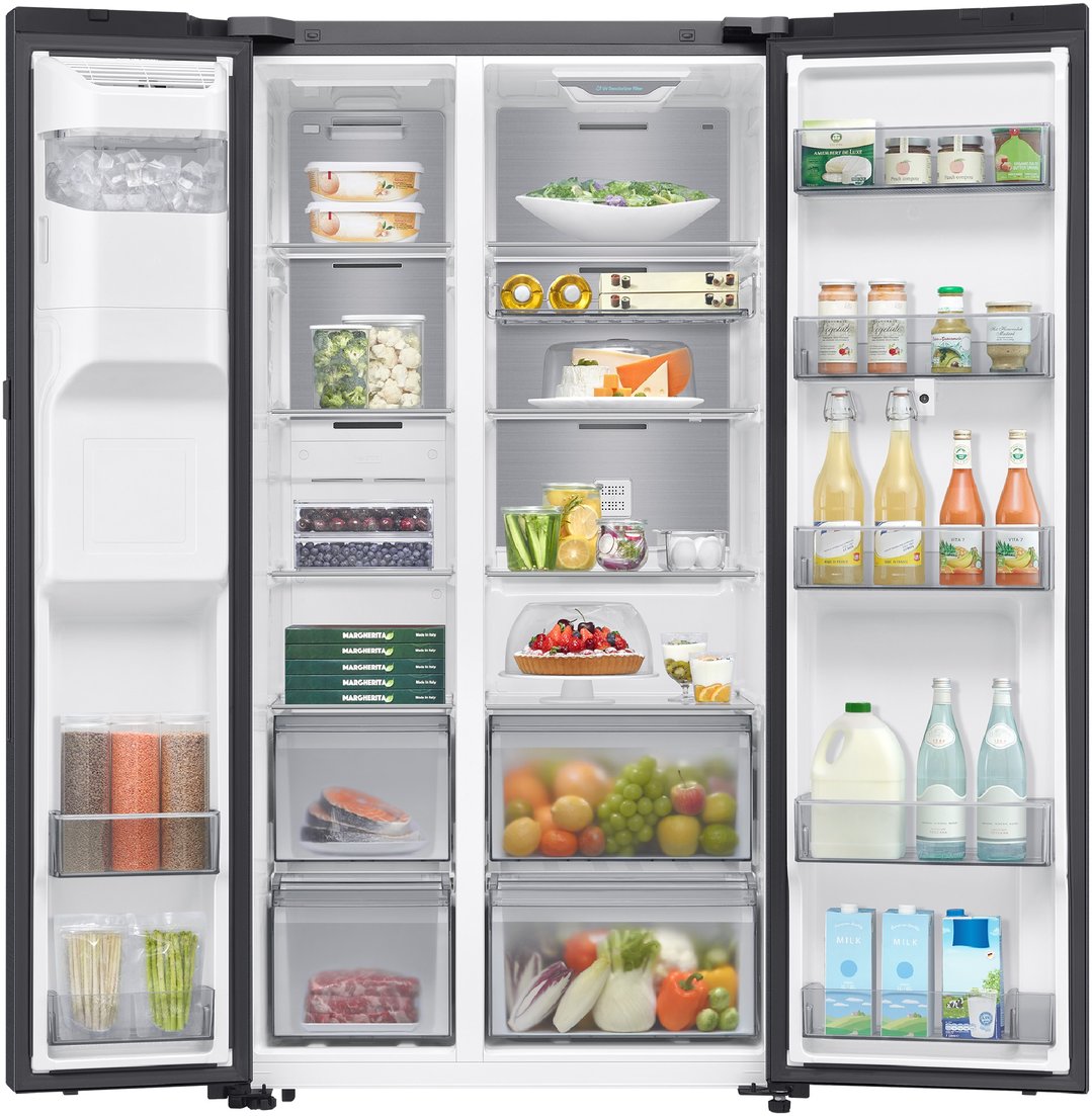 Samsung 615L Side-by-Side Refrigerator Family Hub - Black SRS6800BFH