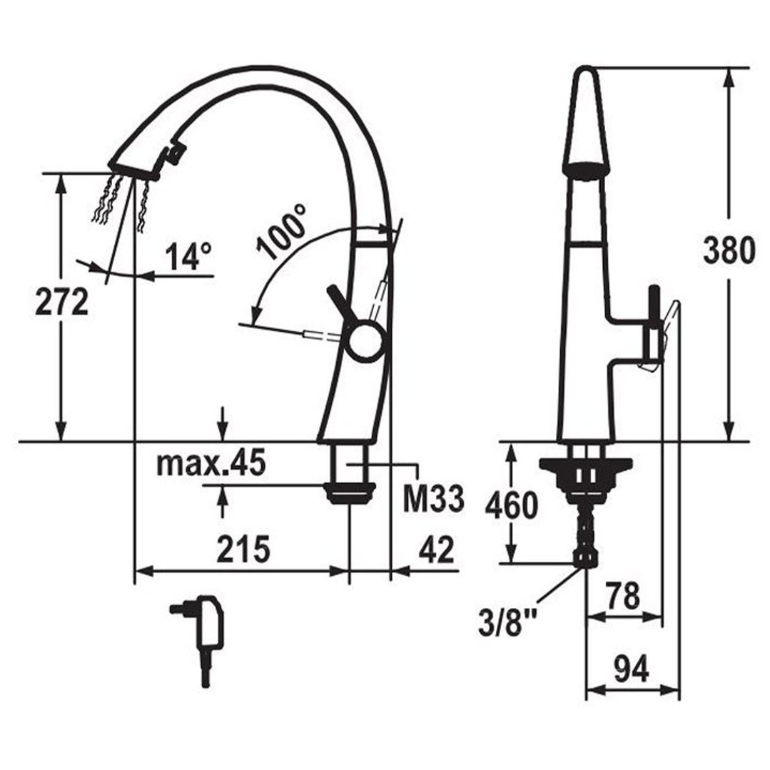KWC Zoe Pull-Out Tap - Stainless Steel 10201102127