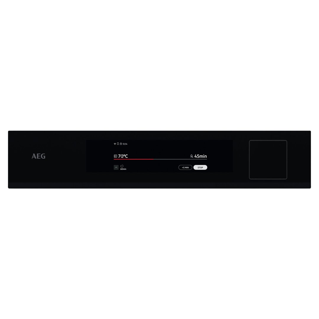 AEG 45cm Multifunction 24 Gloss Black Steam Pro Compact Oven NKB9A82KB