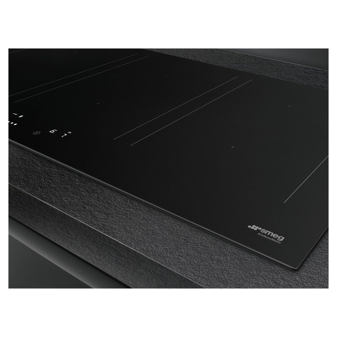 Smeg 90cm Classic Induction Cooktop with Autovent 2.0 - Matte Black SIM3964N
