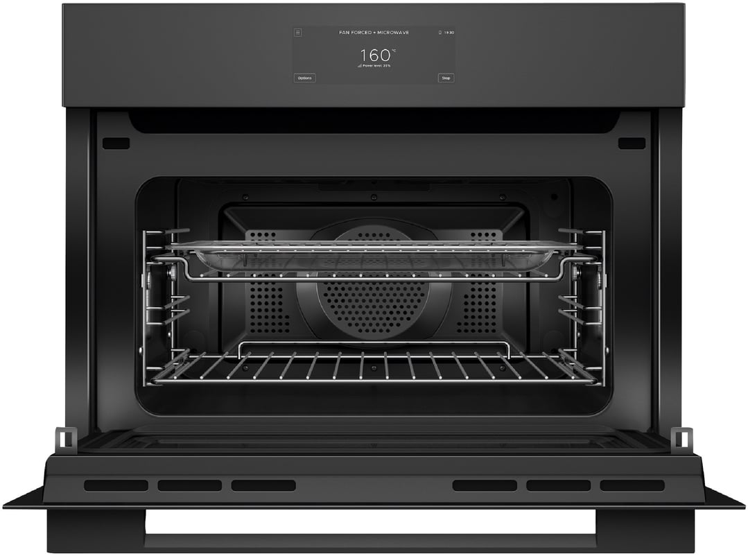 Fisher & Paykel 60cm Minimal Compact Combi-Microwave Oven, Black OM60NMUB5