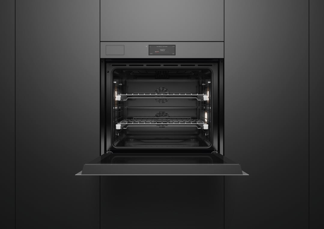 Fisher & Paykel 76cm Series 11, Minimal Handleless Pyrolytic Steam Assist Oven, Grey Glass OB76SMPSUNG3