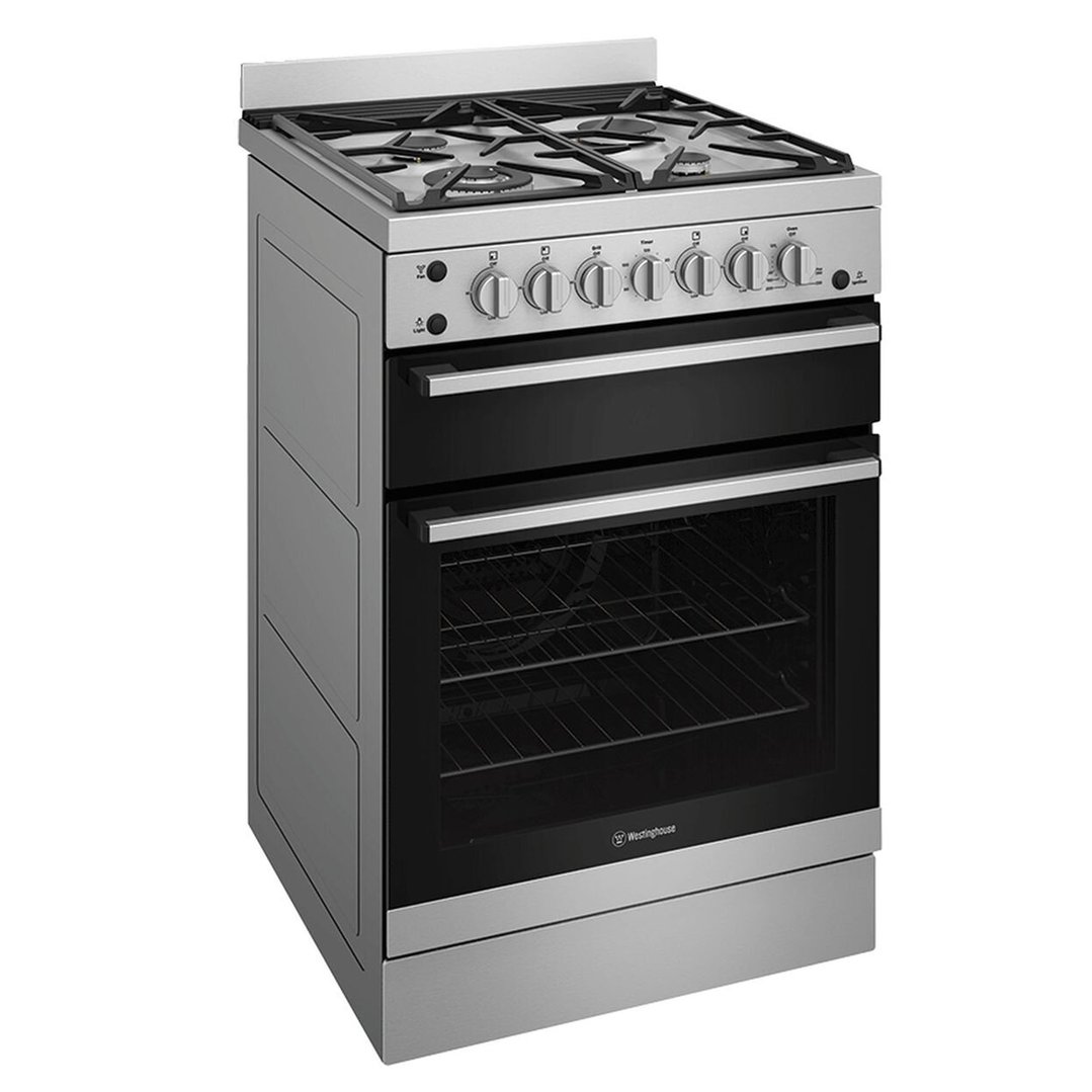 Westinghouse 60cm Freestanding Gas Oven and Gas Cooktop Stainless