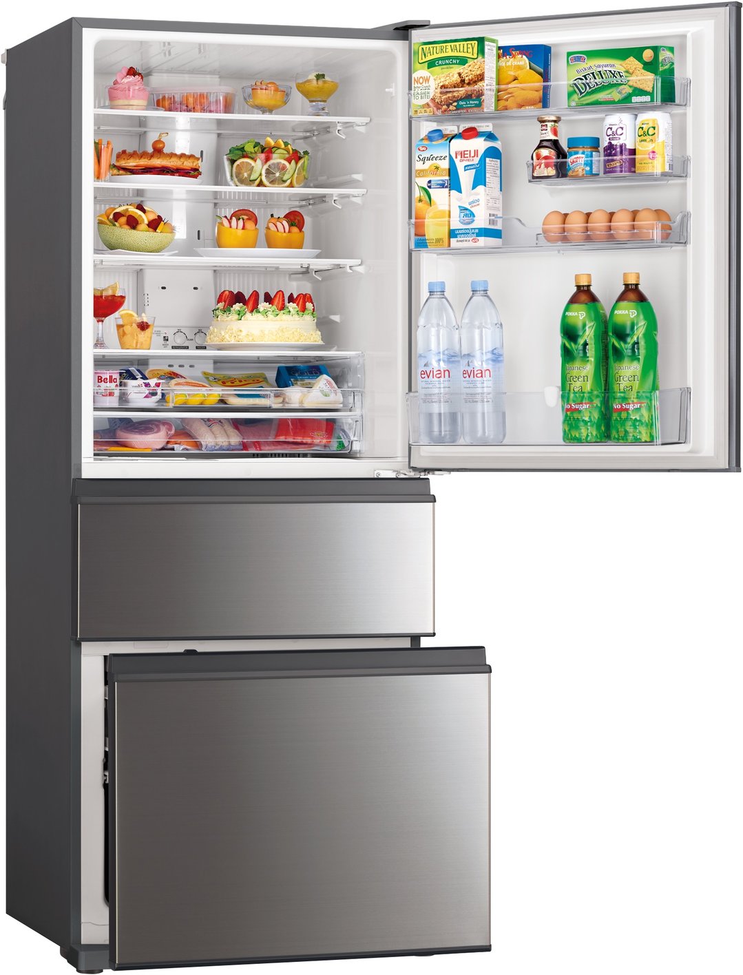 Mitsubishi Electric 450L CX Steel Series Bottom Mount Fridge - Silver MR-CX450ER-SS-A