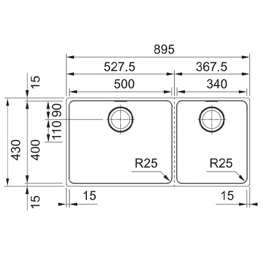 Franke Mythos FPC 1 & 1/2 Bowl Sink MYX22050/34FR