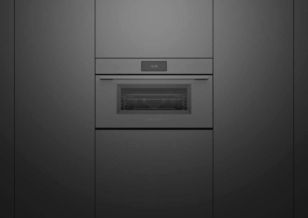 Fisher & Paykel 76cm Series 9, Minimal Compact Combi-Steam Oven, Grey Glass OS76NMUG3
