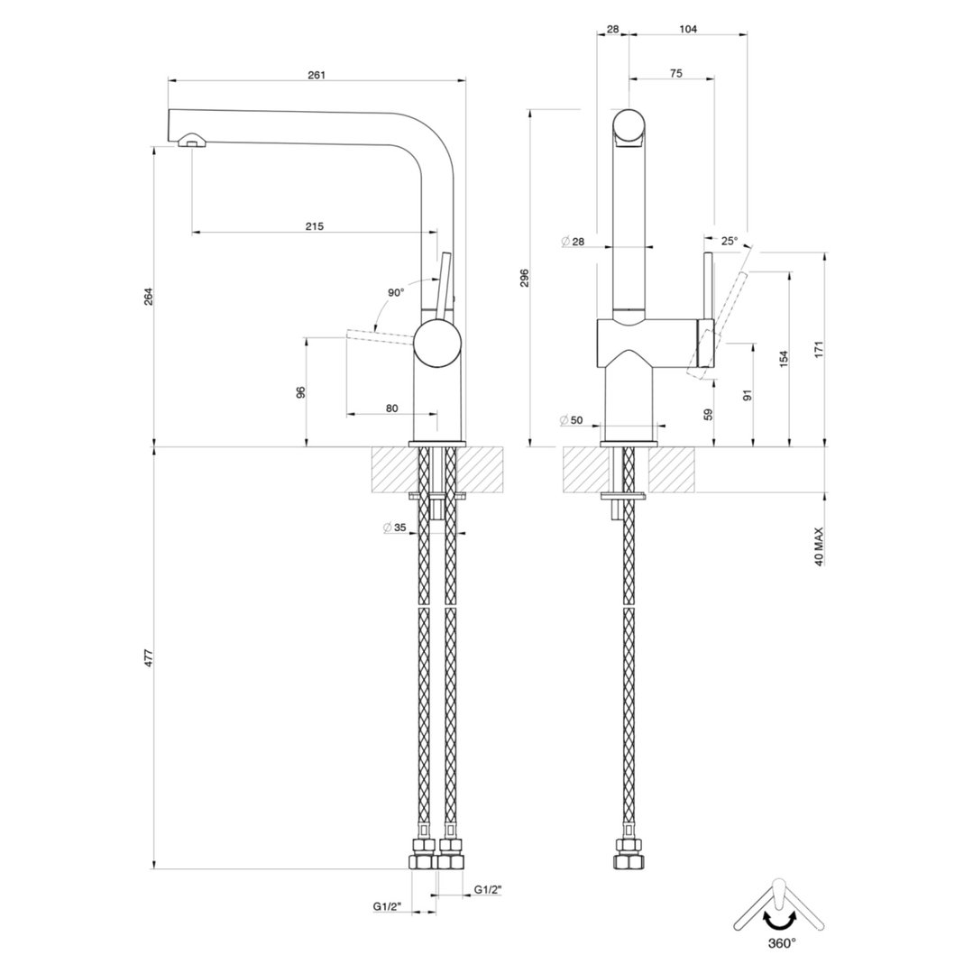 GESSI INEDITO Swivelling Copper Brushed PVD 60431-708