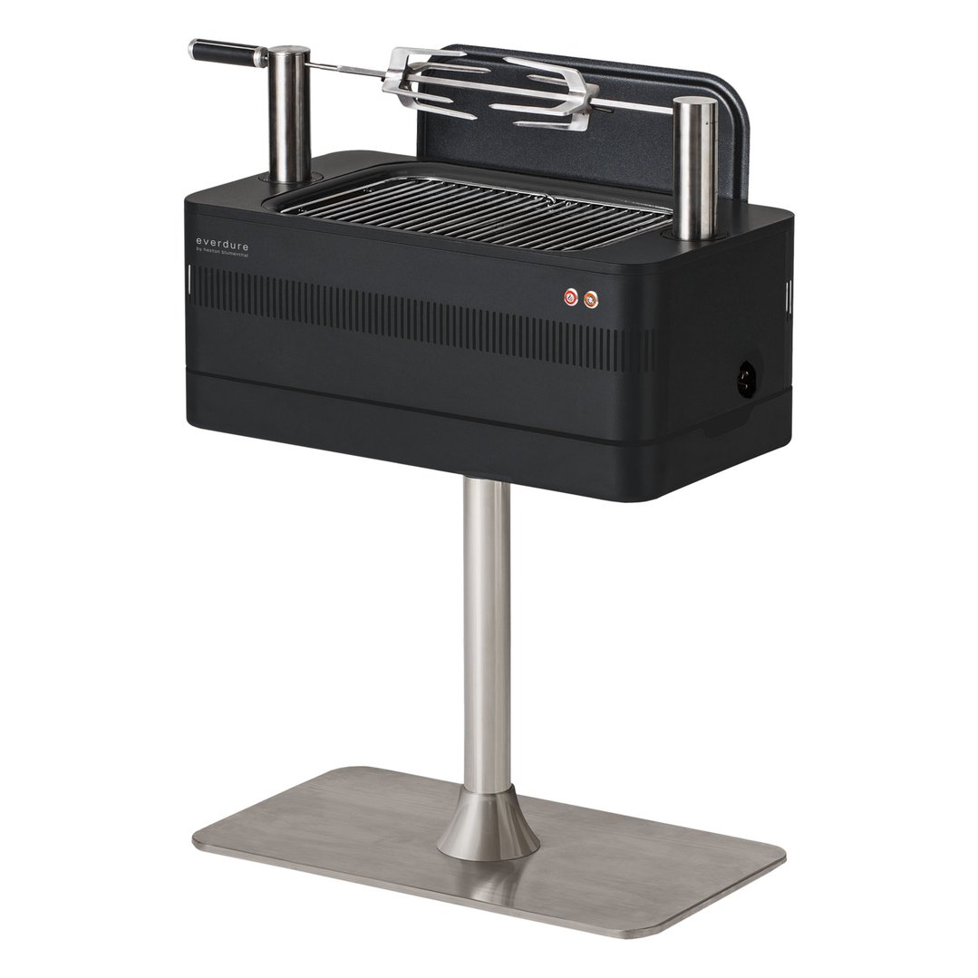 Everdure FUSION™ Electric Ignition Charcoal Barbeque with Pedestal (Black) HBCE1BSB