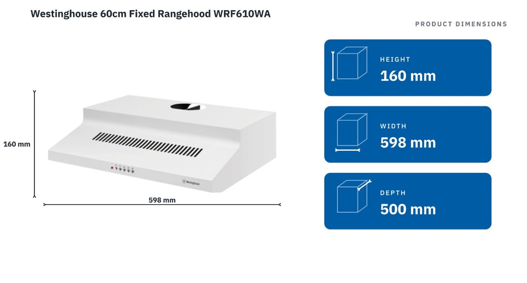 Westinghouse 60cm Fixed Rangehood WRF610WA