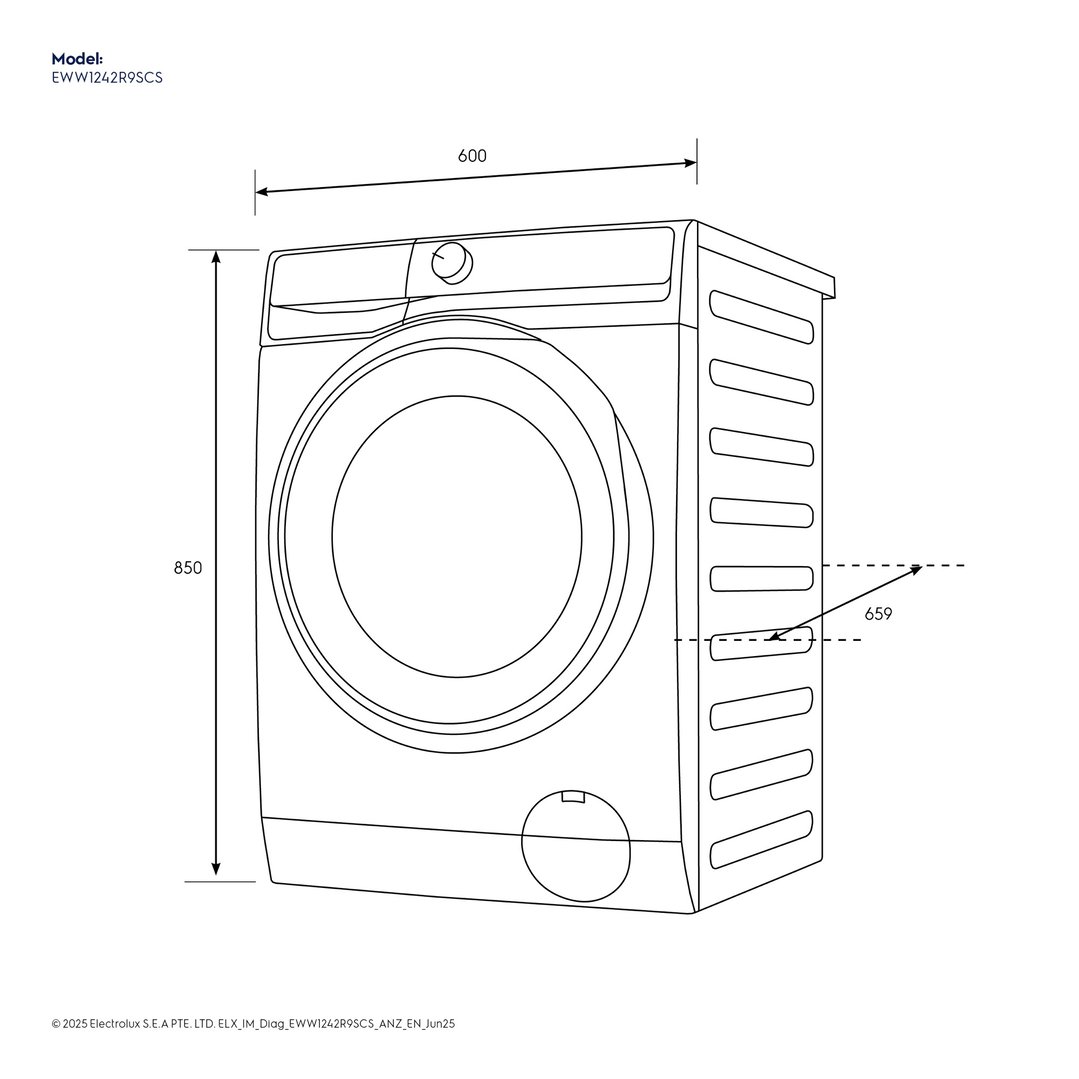 Electrolux 12kg UltimateCare 900 Front Load Washing Machine with 8kg Dryer Dark Onyx EWW1242R9SCS