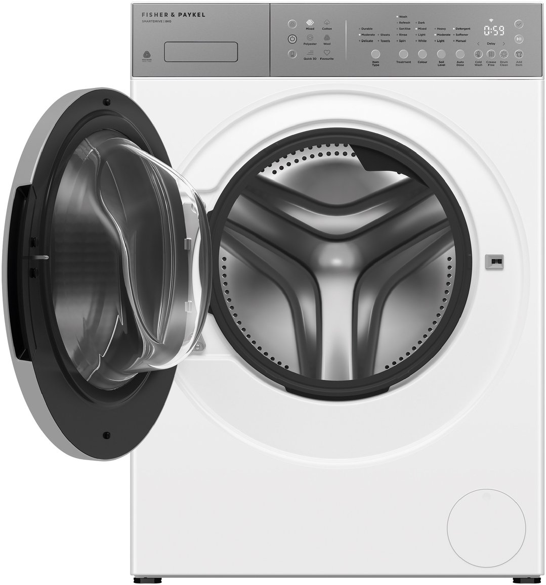 Fisher & Paykel 8kg Series 5 Contemporary Front Loader Washer - White WH8060J5