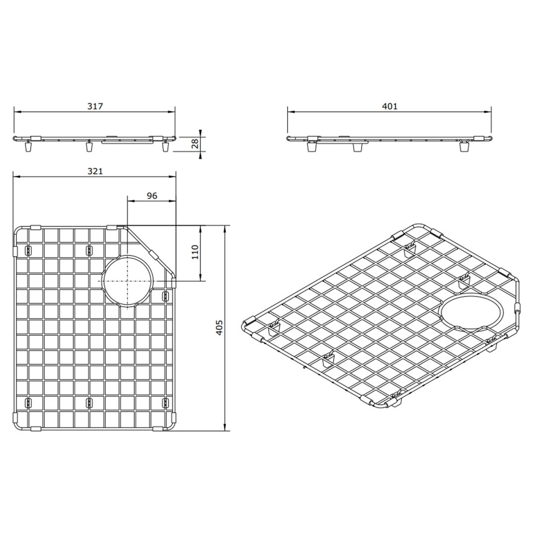 Turner Hastings Chester 80x50 1TH Double Bowl Fireclay Sink incl. Overflow Kit 7403