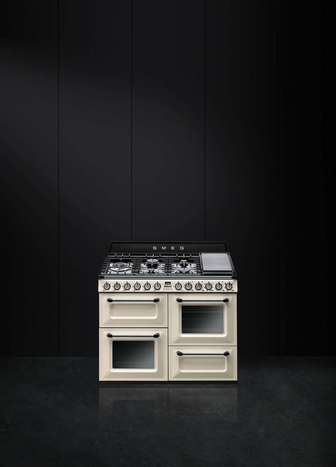 Smeg 110cm Victoria Aesthetic Freestanding Dual Fuel Oven/Stove TRA4110P