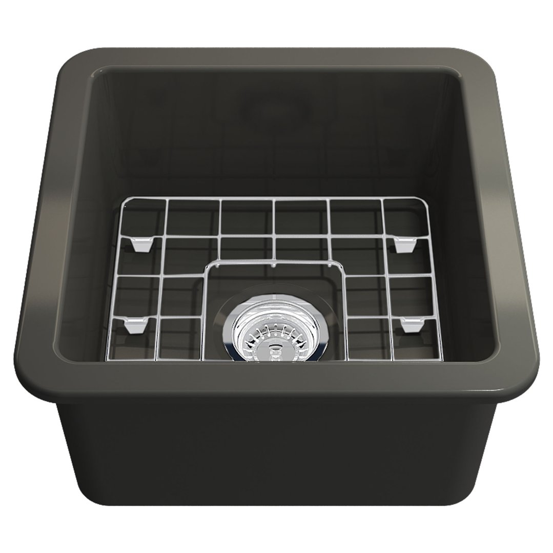Turner Hastings Cuisine 46x46 Inset / Undermount Fireclay Sink - Matte Black CU46FS-MB
