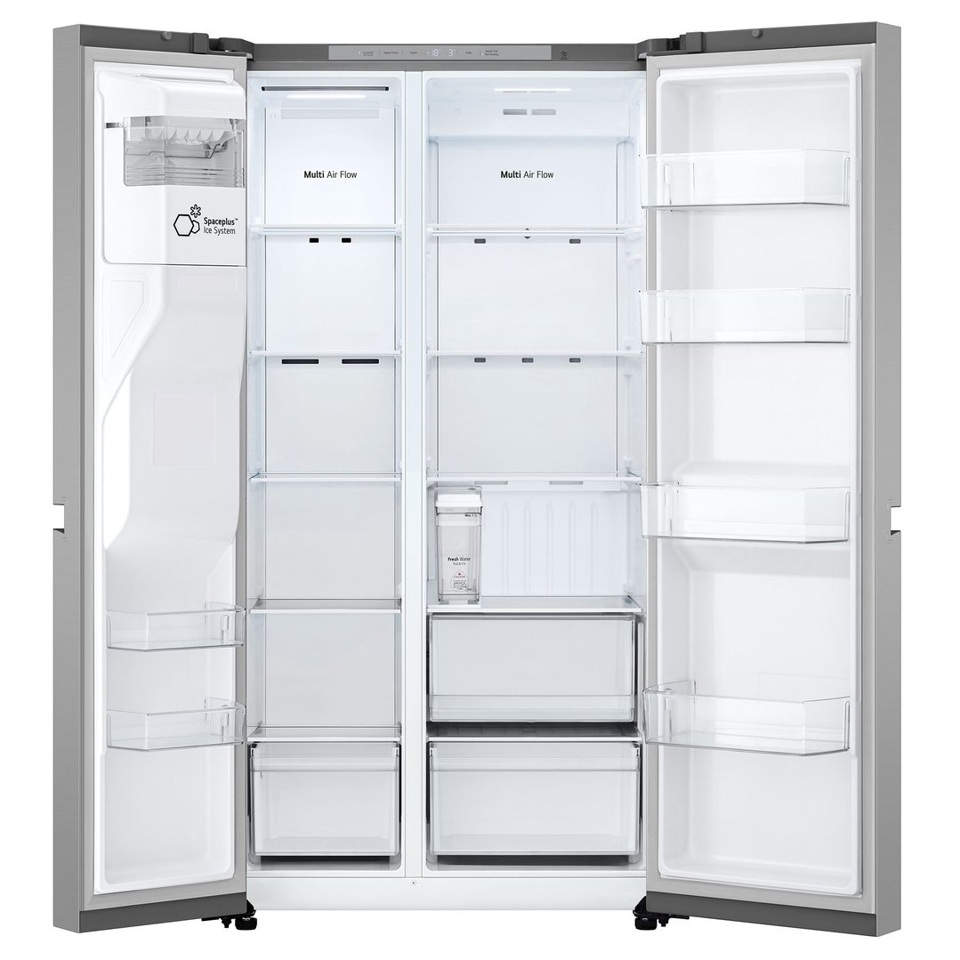 LG 641L Side by Side Fridge in Stainless Finish, Non-Plumbed GS-N599PL