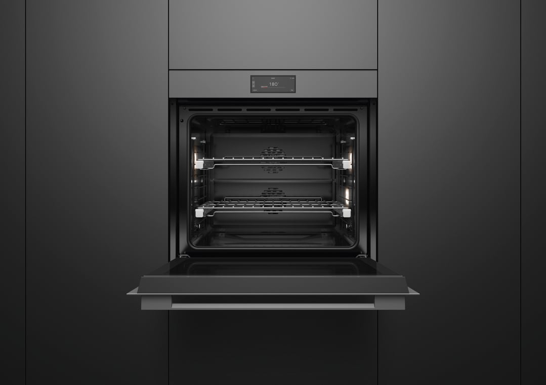 Fisher & Paykel 76cm Series 9, Minimal Pyrolytic Oven, Grey Glass OB76SMPUG3