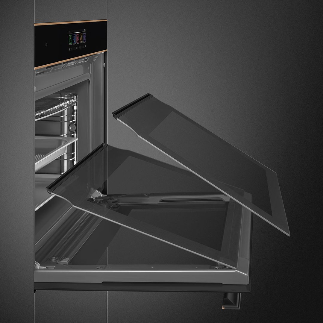 Smeg 60cm Dolce Stil Novo Steam100 Pro, Black Glass SOA6606S4PNR
