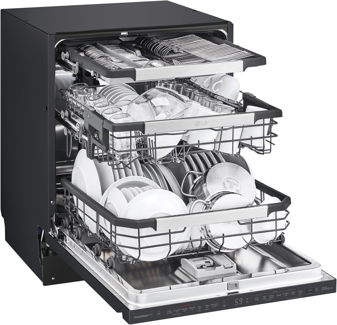 LG 15 Place QuadWash® Built-Under Dishwasher in Matte Black Finish XD3A25UMB
