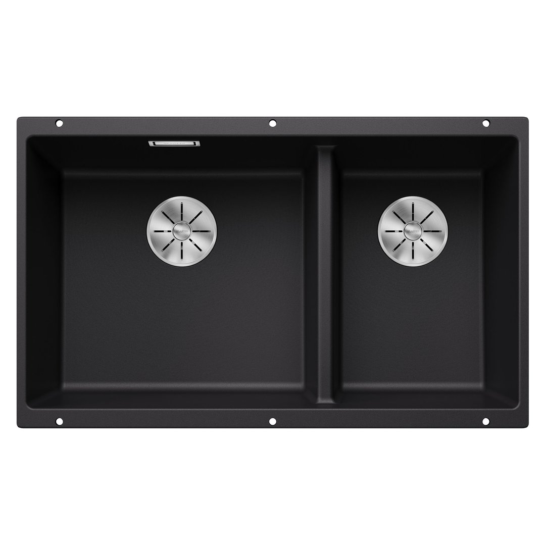 Subline 430/270 Undermount Double Bowl Sink - Silgranit Black ...