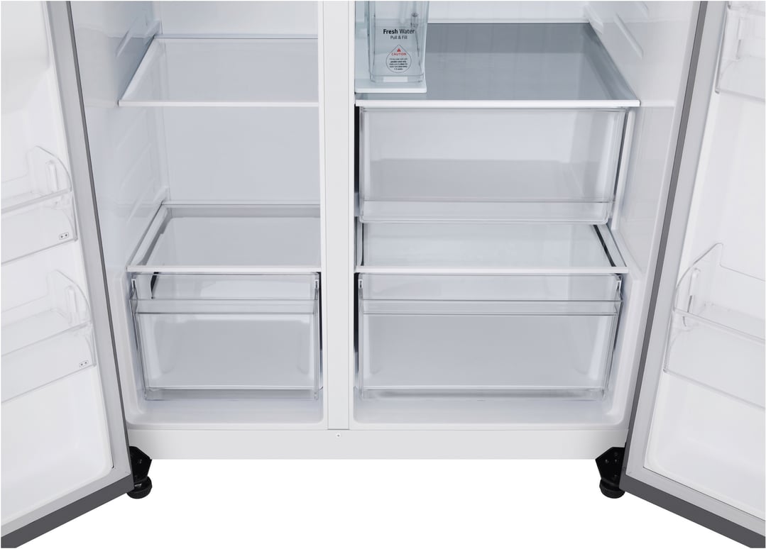 LG 641L Side by Side Fridge in Stainless Finish, Non-Plumbed GS-N599PL