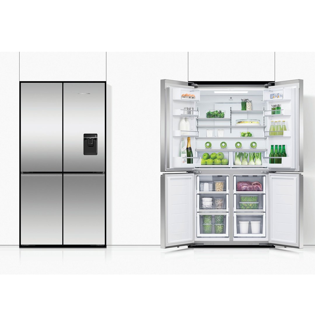 Fisher & Paykel 538L Series 7 Quad Door Refrigerator Freezer, Ice & Water RF605QNUVX1