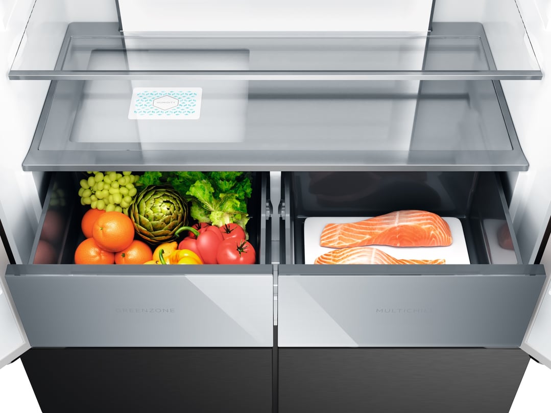 AEG 8000 Series 522L Quad Door Fridge, in Matte Black AQE5300BA