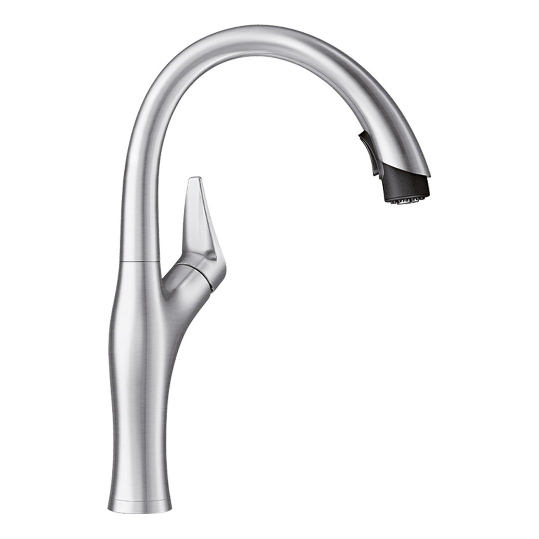 Blanco High Arch Pull Down Tap Brushed Chrome ARTONASBR