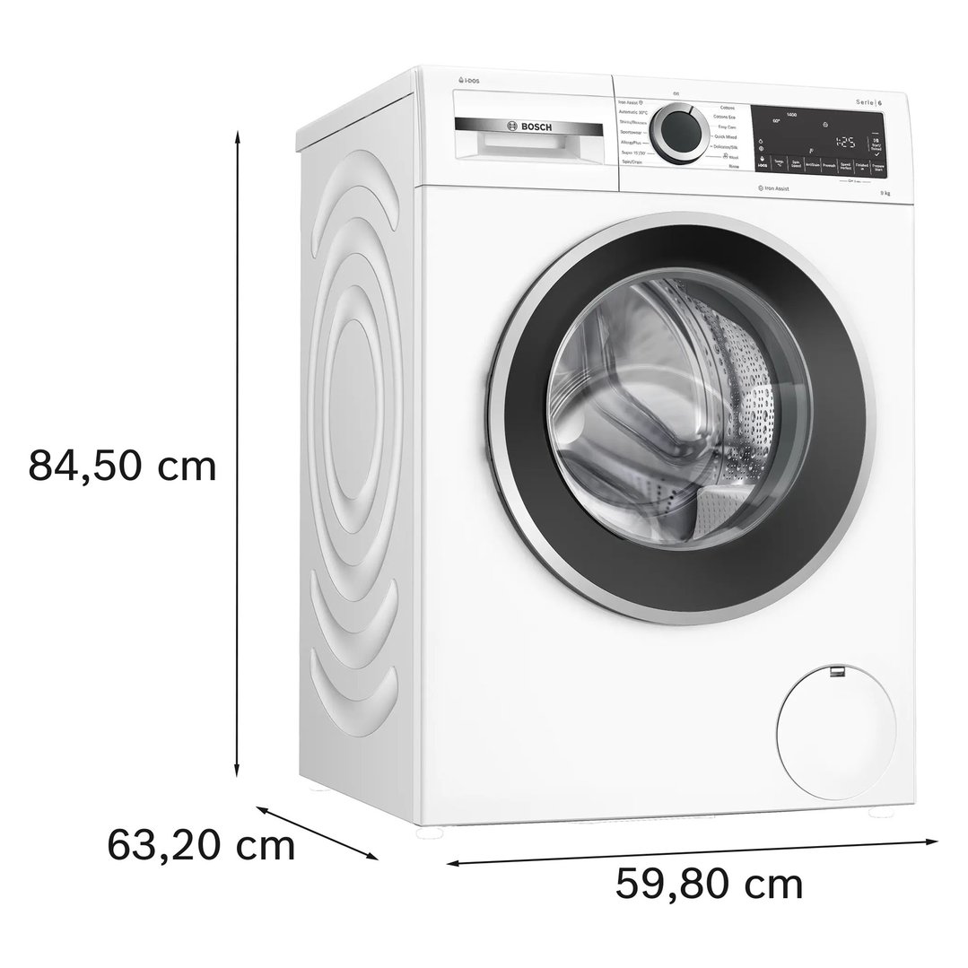 Bosch 9kg Series 6 Front Loader Washing Machine White WGG244F0AU