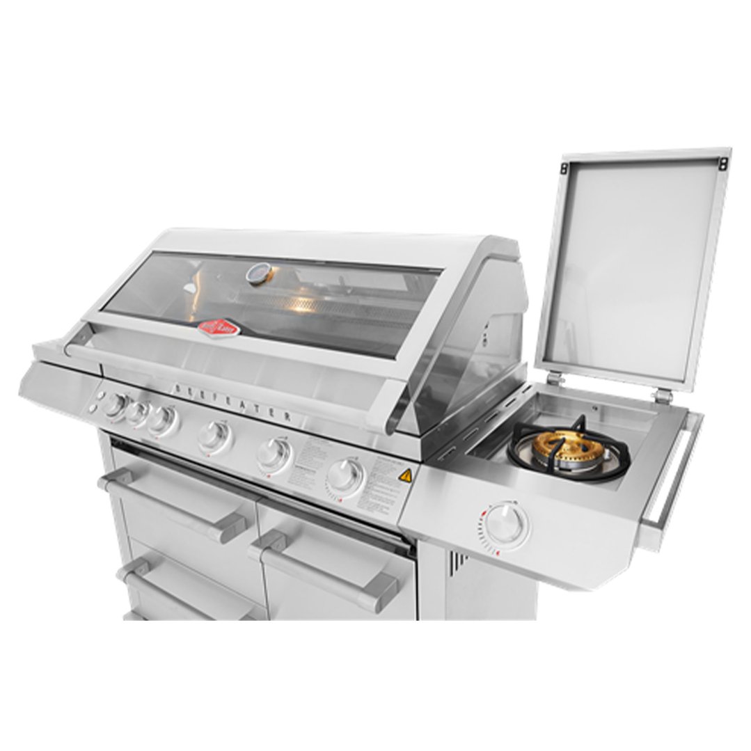 Beefeater 7000 Premium 5 Burner BBQ, Side Burner & Trolley, Stainless Steel BMF7655SA