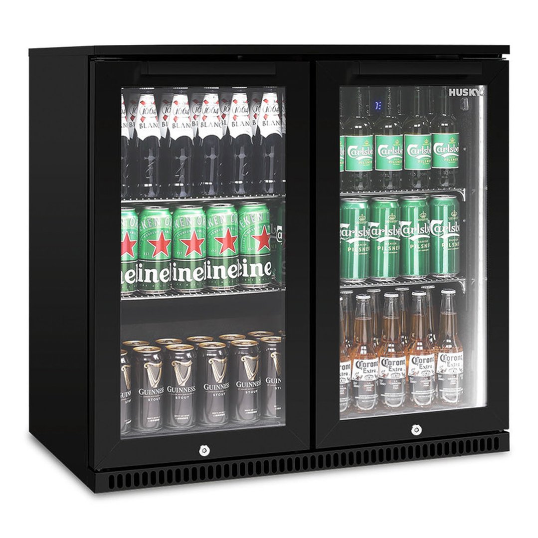 Husky 190L Alfresco Double Door Chiller in Black ALFC2BK840ELB