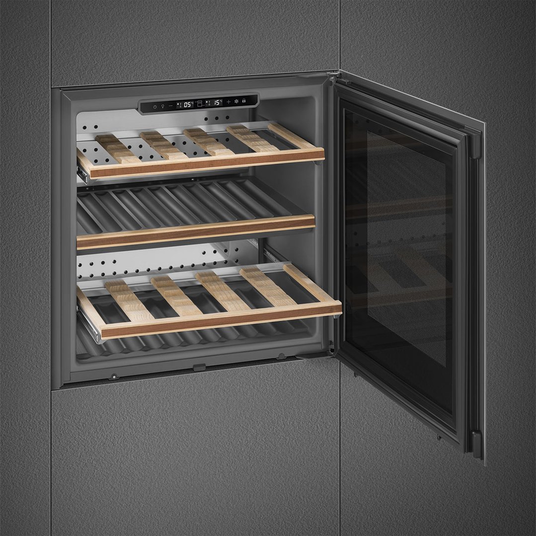 Smeg Linea 60cm Wine Cellar (29 Bottle) - Neptune Grey CVI129G