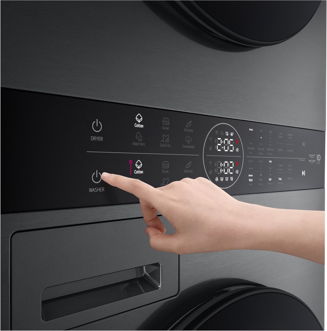 LG 12/10kg WashTower™ Stacked Washer Dryer - Black WWT-1210BX