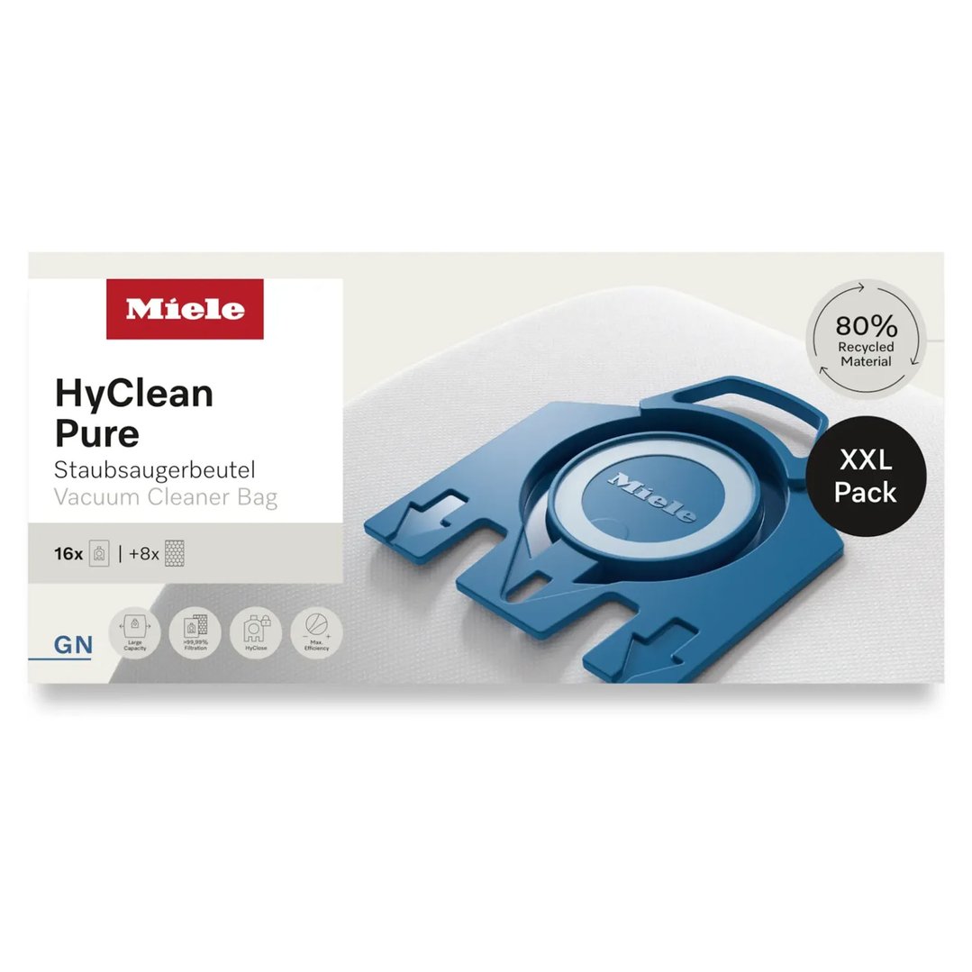 Miele GN HyClean Pure Vacuum Cleaner Dustbags XXL Pack of 16 12498250
