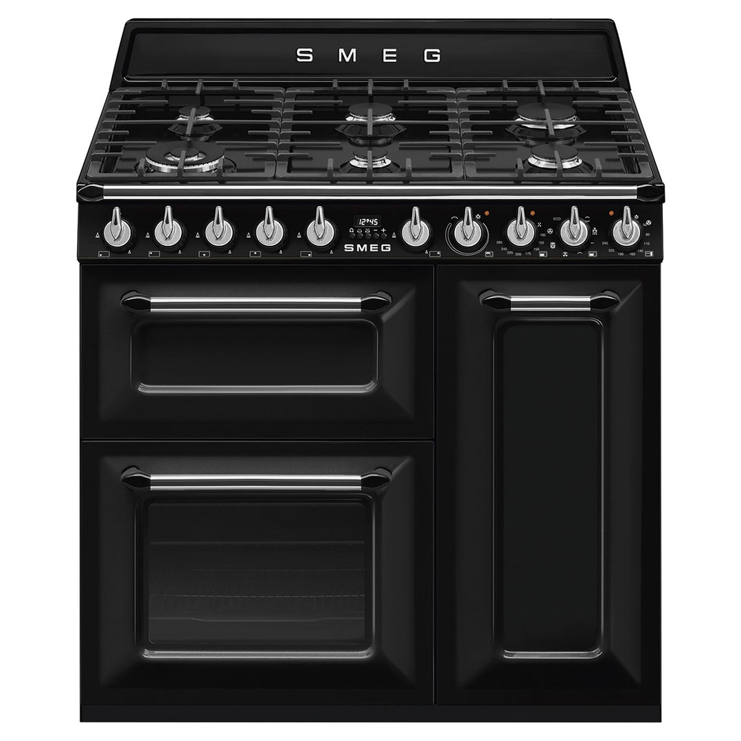Smeg 90cm Victoria Aesthetic Freestanding Dual Fuel Oven/Stove TRA93BL