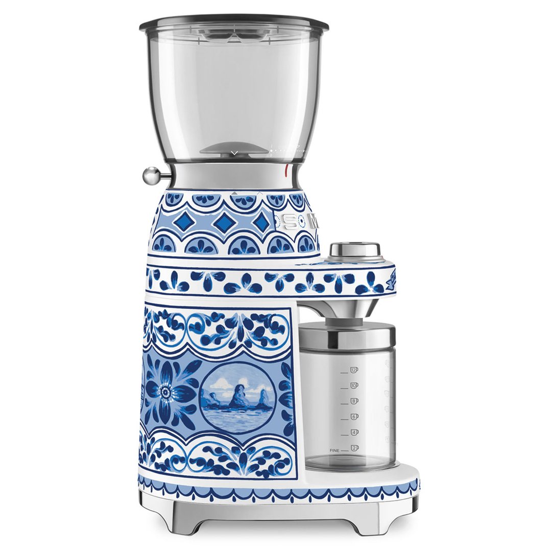 Smeg 50's Style Dolce & Gabbana Coffee Grinder - Blue Mediterraneo CGF01DGBAU