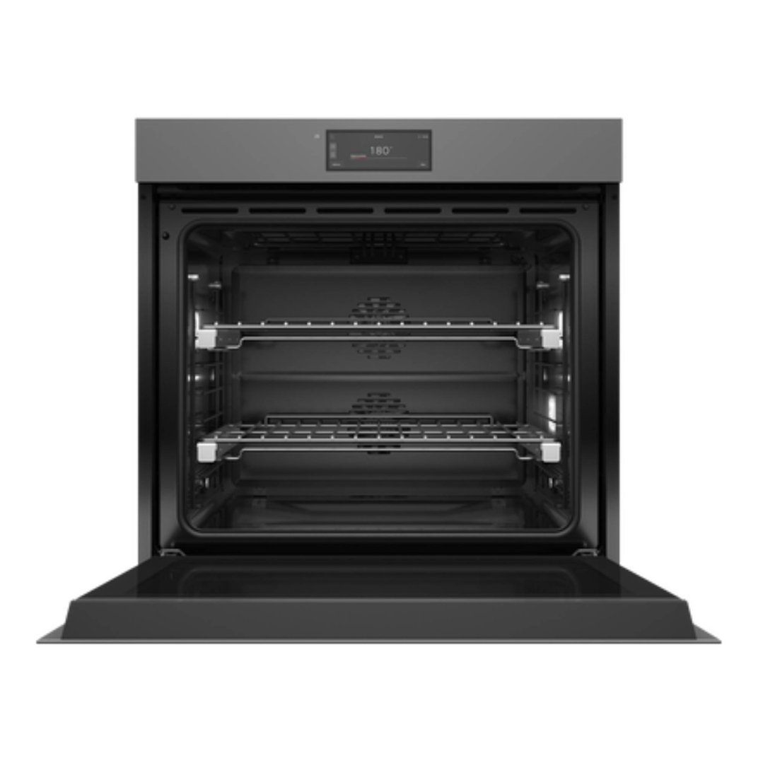 Fisher & Paykel 76cm Series 9, Minimal Handleless Pyrolytic Oven, Grey Glass OB76SMPUNG3