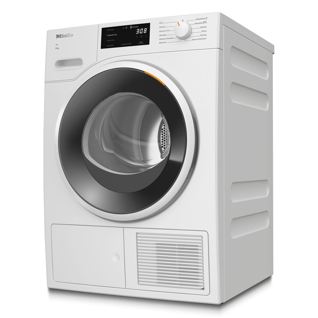 Miele 8kg Heat Pump Dryer with Wash2Dry Networking Function and Wi-Fi Connectivity TWC340WP