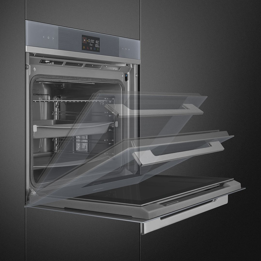 Smeg 60cm Linea Pyro/Steam40 Oven Silver SOPA6102S2PS