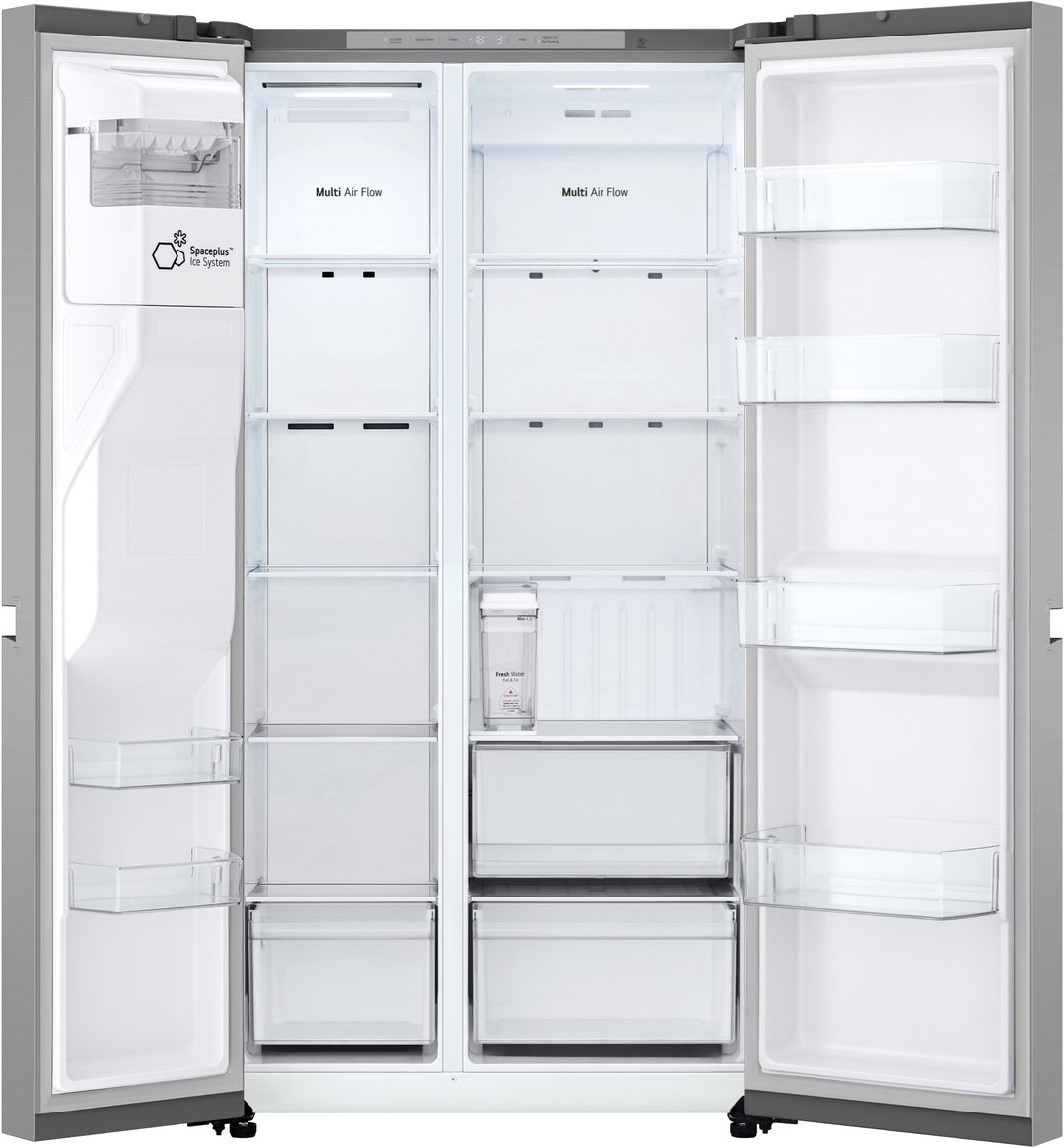 LG 641L Side by Side Fridge in Stainless Finish, Non-Plumbed GS-N599PL