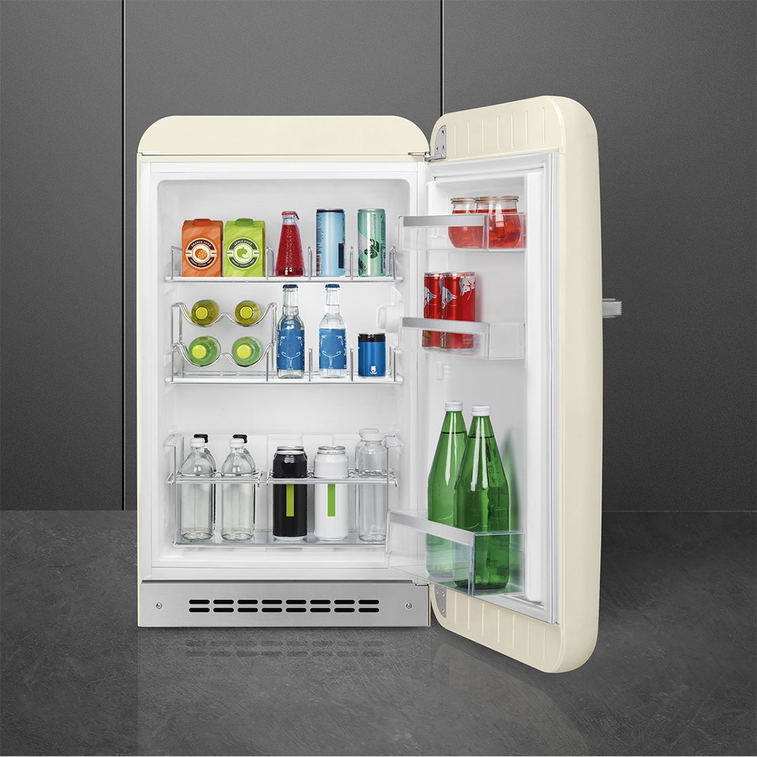 Smeg FAB 10 50's Style Retro Refrigerator, Happy Bar, Right Hand - Cream FAB10HRCR5AU
