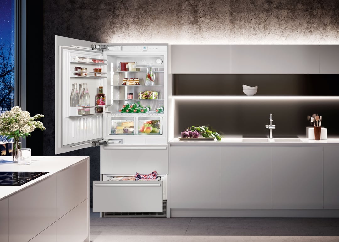 Liebherr 402L Integrated Bottom Mount Fridge - Left Hinged ECBN5066LHH
