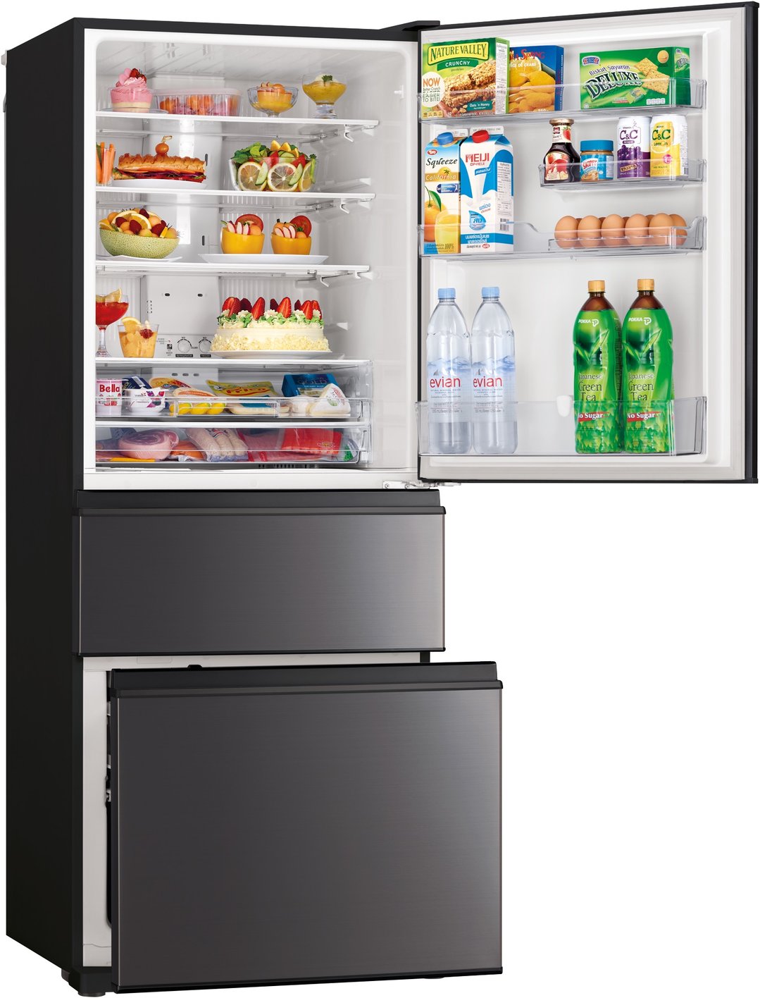 Mitsubishi Electric 450L CX Steel Series Bottom Mount Fridge - Dark Silver MR-CX450ER-SDS-A