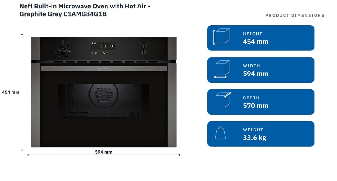 Neff Built-in Microwave Oven with Hot Air - Graphite Grey C1AMG84G1B