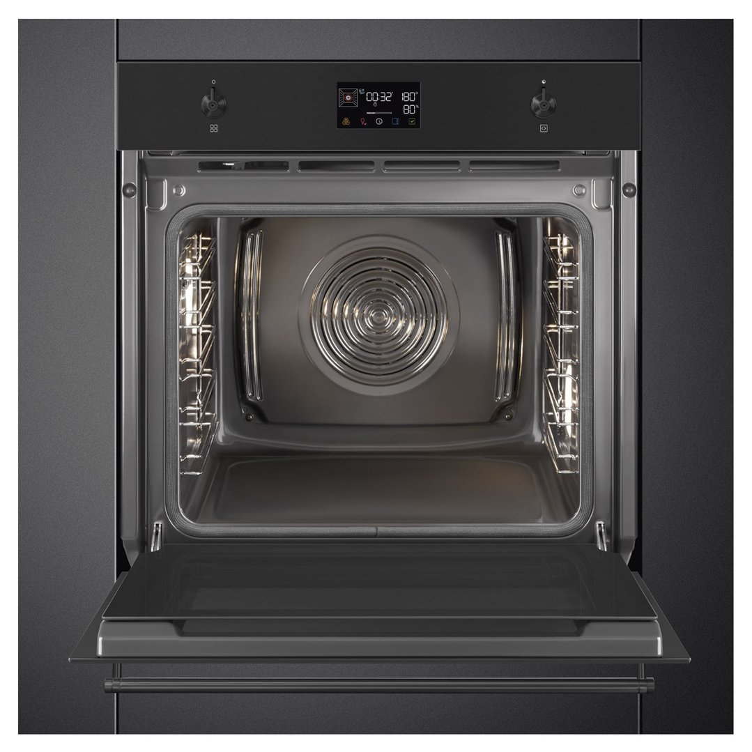 Smeg 60cm Classic Pyro Oven - EvoScreen - Matte Black SOPA6302TN