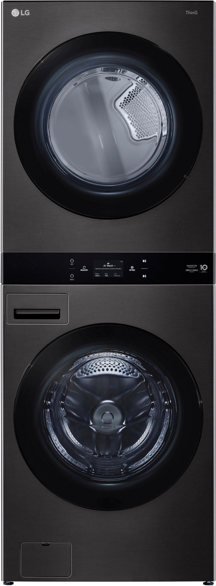 LG 19/10kg AI WashTower™ Stacked Washer Dryer Black WWT-1910B