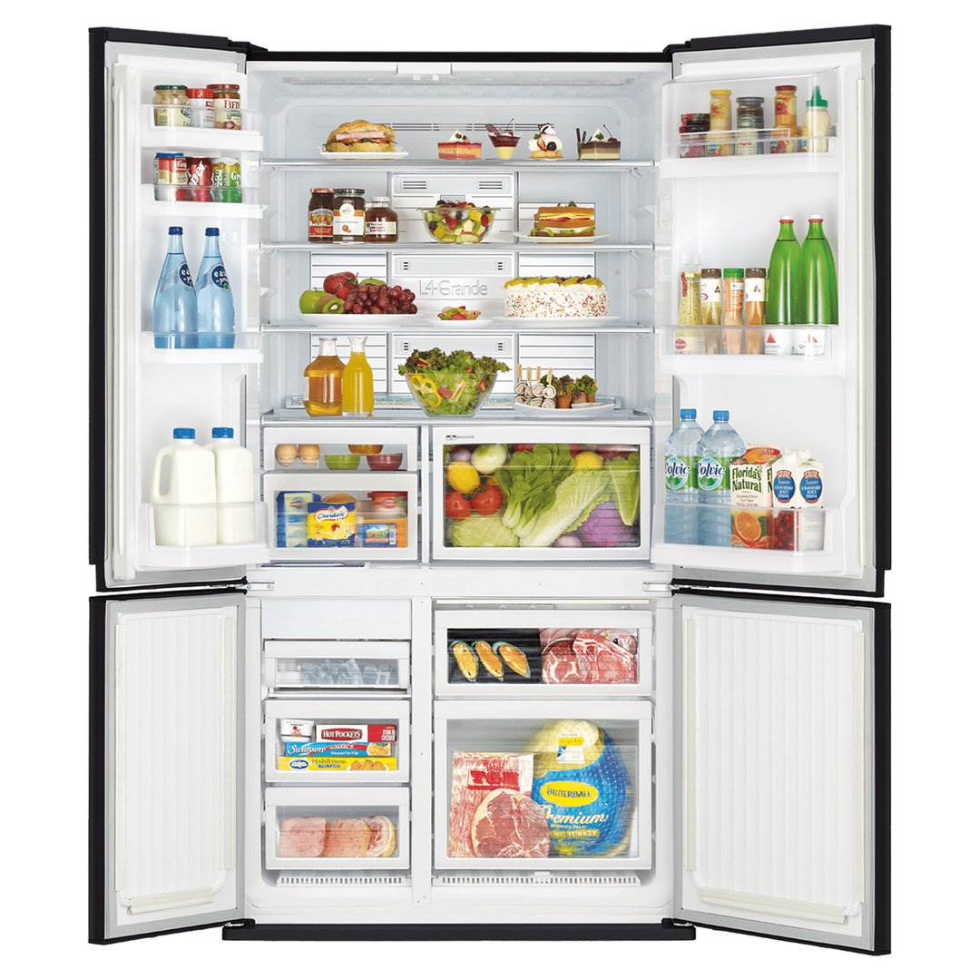 Mitsubishi Electric 635L French Door Fridge - Black Glass MRLA635ERGBKA