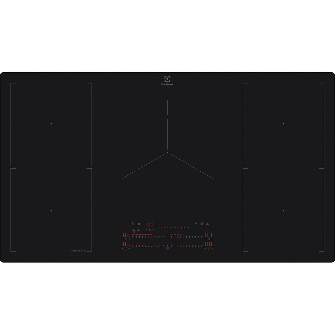 Electrolux 90cm 5 Zone Induction Cooktop with SaphirMatt SE Surface, Matte Black - 800 Series KIS97550IT